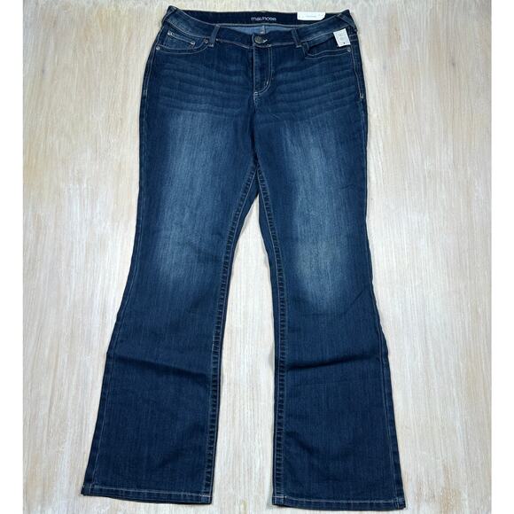NWT Maurices Mid Rise Bootcut Dark Wash Stretch Denim Jeans Women’s 16W LONG - Picture 1 of 16